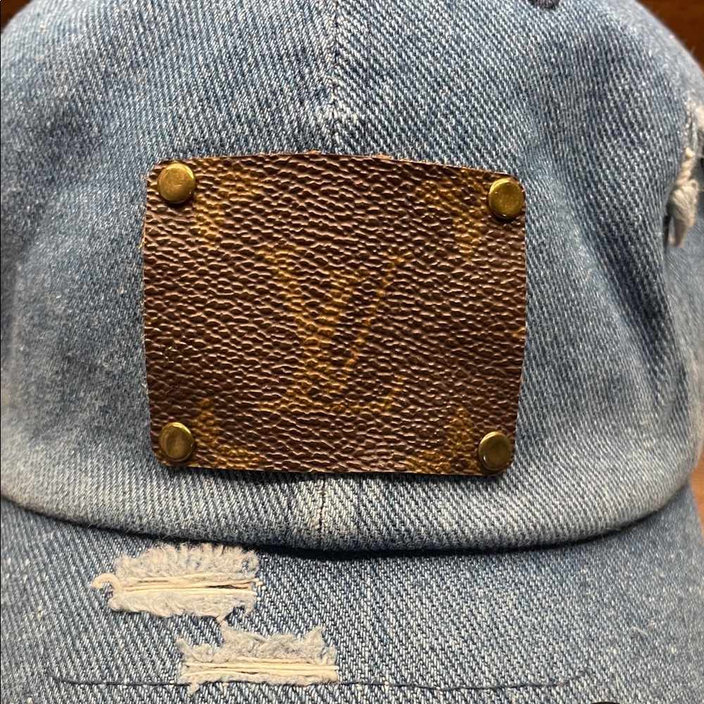 KBETHOS Vintage Blue Distressed Denim Hat - Picture 3 of 11
